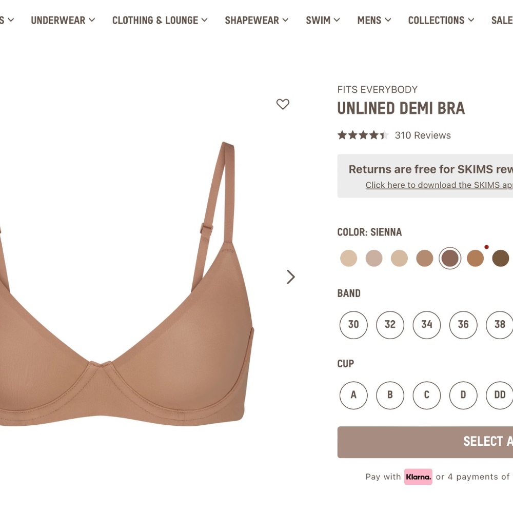 Skims Fits Everbody Unlined Demi Bra